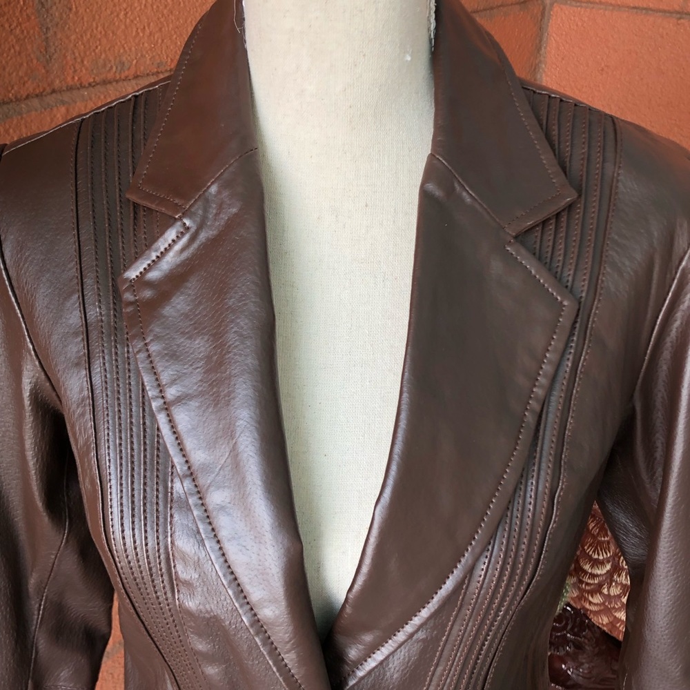 🤎 Denim & Co Leather blazer black ECU - Picture 2 of 8